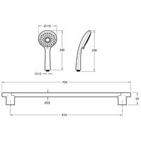 Душевой гарнитур Jacob Delafon Awaken Хром арт-E99899RU-CP — фото 4, Душевые гарнитуры на штанге