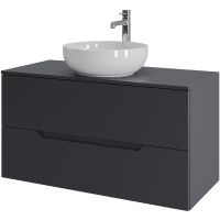 Тумба с раковиной Orange Line 100 подвесная Графит матовый арт-Li-100TugMDF+B07-420W — фото 7, Тумбы с раковиной