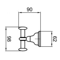 Двойной крючок Webert Ottocento Бронза арт-AM500401065 — фото 2, Крючки для полотенец