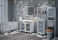 Шкаф пенал Corozo Манойр 50 Белый арт-SD-00000413 — фото 2, Пеналы для ванной комнаты