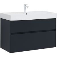 Тумба с раковиной Aquanet Бруклин 100 подвесная Антрацит матовый арт-312874 — фото 1, Тумбы с раковиной