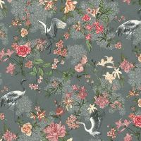 Обои Yien Feerie Винил на флизелине (1,06*10) Серый/Разноцветный, Птицы/Цветы арт-3501-4 — фото 1, Обои для стен