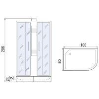 Душевая кабина River Nara 100x80 МТ R Б/К с поддоном арт-10000008787 — фото 12, Душевые кабины