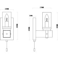 Настенный светильник Artelamp Dalim Прозрачный Черный арт-A7014AP-1BK — фото 4, Бра