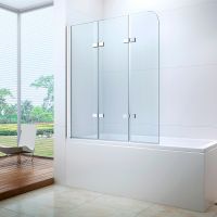 Шторка на ванну Berges City 2.0 90 профиль Хром стекло прозрачное арт-062013 — фото 1, Складные шторки для ванной