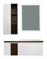 Тумба с раковиной Эстет Malibu 140 R подвесная Белая Темное дерево арт-ФР-00007127 — фото 4, Тумбы с раковиной