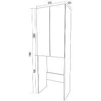 Шкаф пенал 1MarKa Wall 67 над стиральной машиной Белый глянцевый арт-У79528 — фото 6, Пеналы для ванной комнаты