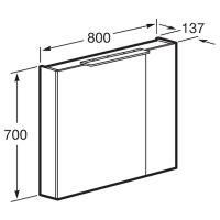 Зеркальный шкаф Roca Oleta 80 с подсветкой Белый глянец арт-A857647806 — фото 7, Зеркальные шкафы в ванную