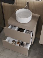 Тумба с раковиной Orange Line 60 подвесная Латте матовый арт-Li-60TuLMDF+B07-345W — фото 4, Тумбы с раковиной