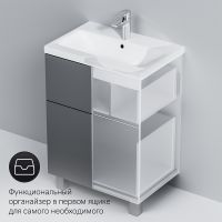 Товар: Тумба под раковину AM.PM Gem 60 Графит матовый арт-M90FSX06022GM32 - фото 7 Тумба под раковину AM.PM Gem 60 Графит матовый арт-M90FSX06022GM32 — фото 7, Тумбы под раковину