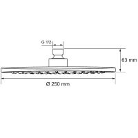 Верхний душ Aquanet Static AF330-84-R250B Черный матовый арт-261825 — фото 2, Верхние души