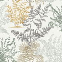 Обои Grandeco Asperia Винил на флизелине (0,53*10,05) Белый/Бежевый/Черный, Листья арт-A 57101 — фото 1, Обои для стен