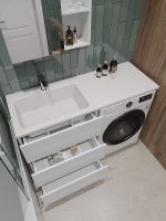 Раковина Orange 130 L с местом под стиральную машину Белая арт-ST-130RAL — фото 3, Раковины встраиваемые сверху