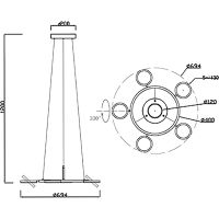 Подвесной светильник Crystal Lux Черный арт-CLT 027C6 D700 BL — фото 3, Подвесные светильники