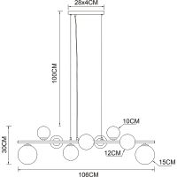 Люстра Artelamp Gemini Янтарная Полированная медь арт-A2243SP-9PB — фото 4, Люстры