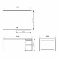 Тумба с раковиной Orans BC-V8102-1000 100 подвесная Grey арт-8102000 — фото 7, Тумбы с раковиной