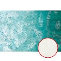 Фреска Ortograf Oasis 32712 Фактура флок FLK Флизелин (4*2,7) Бирюзовый, Листья арт-32712 (флок FLK) — фото 1, Фрески