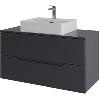 Тумба с раковиной Orange Line 100 подвесная Графит матовый арт-Li-100TugMDF+B04-500W — фото 1, Тумбы с раковиной