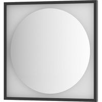 Зеркало Defesto Eclipce 70х70 с подсветкой 15W-4500К/в багетной раме/Без выключателя/Нейтральный белый свет/Черная рама арт-DF 2222 — фото 1, Зеркала в ванную комнату
