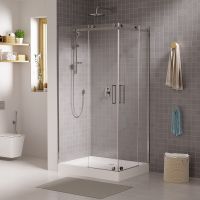 Душевой уголок Grossman Cosmo 120х90 L профиль Хром стекло прозрачное арт-GR-1120L — фото 1, Прямоугольные душевые уголки