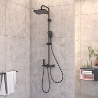 Душевая система Berges Pulsar с термостатом Черная матовая арт-075012 — фото 10, Душевые стойки