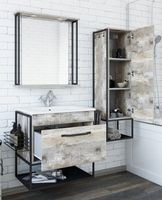 Шкаф пенал Sanflor Бруклин 33 R Бетон пайн Экзотик арт-С03921 — фото 3, Пеналы для ванной комнаты