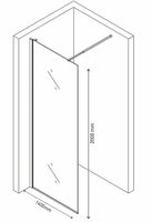 Душевая перегородка Berges Sky 140 профиль Хром стекло прозрачное арт-064007 — фото 3, Душевые перегородки