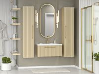 Шкаф пенал Brevita Alicante 35 подвесной Капучино арт-ALI-05035-03 — фото 9, Пеналы для ванной комнаты