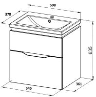 Тумба с раковиной Orange Topline-Marseille 60 подвесная Белый глянец арт-TPMS60+RA — фото 4, Тумбы с раковиной