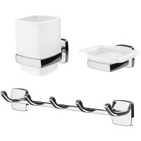 Набор аксессуаров для ванной AM.PM Gem Хром арт-AK90B1603W — фото 1, Наборы аксессуаров для ванной комнаты