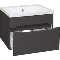 Тумба под раковину Runo Парма 60 подвесная Графит арт-00-00001428 — фото 2, Тумбы под раковину