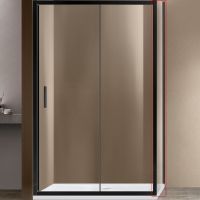 Душевая стенка Vincea Garda 100 профиль Черный стекло прозрачное арт-VSG-1G100CLB — фото 1, Боковые стенки