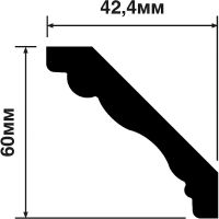 Карниз HIWOOD 2000x60x42 мм арт-A1060 — фото 2, Карнизы