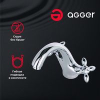 Смеситель для раковины Agger Retro Хром арт-A1902100 — фото 2, Смесители для раковины
