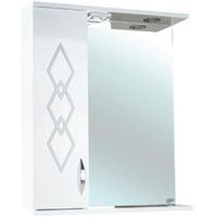 Зеркало со шкафом Bellezza Элеганс 55 L с подсветкой Белое арт-4618608522013 — фото 1, Зеркальные шкафы в ванную