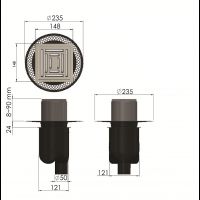 Душевой трап Berges Platz Uno с решеткой Хром матовый арт-090070 — фото 6, Трапы для душа