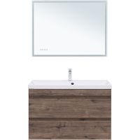 Тумба под раковину Aquanet Нота New 100 подвесная Дуб веллингтон табак арт-334194 — фото 6, Тумбы под раковину