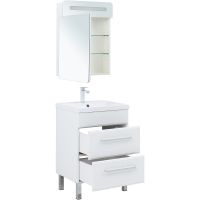 Тумба под раковину Aquanet Лукка 58 подвесная Белая глянцевая арт-302396 — фото 10, Тумбы под раковину