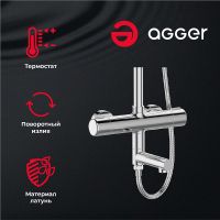 Душевая система Agger Thermo Хром арт-A2461100 — фото 4, Душевые стойки