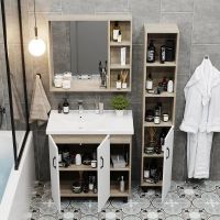 Тумба под раковину Onika Тимбер 80.10 Белый матовый Дуб сонома арт-108045 — фото 4, Тумбы под раковину