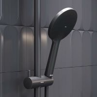 Душевая система Damixa Jupiter с термостатом Черная матовая арт-977810300 — фото 6, Душевые стойки