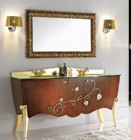 Товар: Зеркало Cezares Cavalli 120 Noce Foglia oro арт-CAVALLI 1200x30x750 - фото 2 Зеркало Cezares Cavalli 120 Noce Foglia oro арт-CAVALLI 1200x30x750 — фото 2, Зеркала в ванную комнату