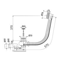 Слив-перелив Alcaplast полуавтомат Золото арт-A55GOLD-RU-01 — фото 3, Сливы-переливы