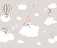 Фреска детская Ortograf Для самых маленьких 33738 Фактура флок FLK Флизелин (3,5*3) Серый, Животные/Облака/Воздушные шары арт-33738 (флок FLK) — фото 2, Фрески