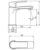 Смеситель для раковины Damixa Eclipse 2.0 Черный матовый арт-480210300 — фото 4, Смесители для раковины