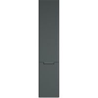 Шкаф пенал Creto Bravo 35 подвесной с бельевой корзиной Серый арт-22-BrG35 — фото 1, Пеналы для ванной комнаты