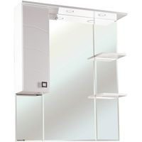Зеркало со шкафом Bellezza Джулия 85 L с подсветкой L Белое арт-4611214002016 — фото 1, Зеркальные шкафы в ванную