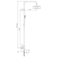 Душевая система Splenka с термостатом Черная матовая арт-S224.26.06 — фото 3, Душевые стойки