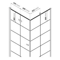 Душевой уголок New Trendy New Soleo Black 90х90 L профиль Черный стекло прозрачное арт-D-0289A/D-0120B — фото 9, Квадратные душевые уголки