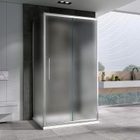 Душевой уголок Abber Schwarzer Diamant 130x100 профиль Хром стекло матовое арт-AG30130MH-S100M-S100M — фото 1, Прямоугольные душевые уголки